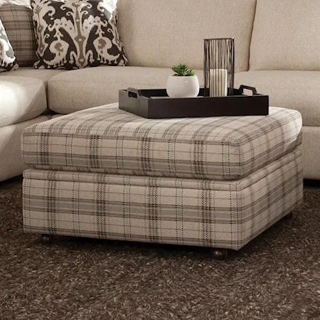 Square Storage Ottoman with Casters